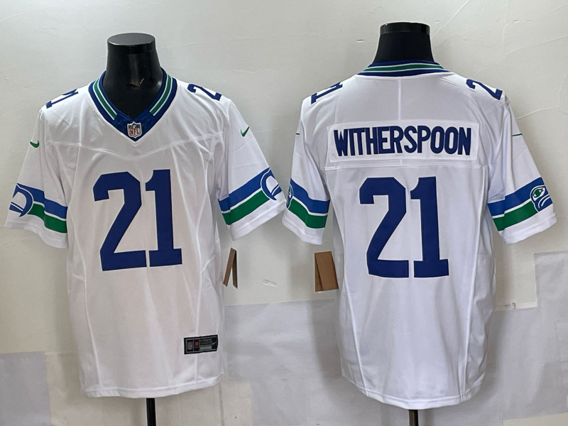 Men Seattle Seahawks #21 Witherspoon white 2025 Nike NFL jersey 02->milwaukee brewers->MLB Jersey